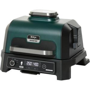 Ninja Woodfire ProXL Outdoor Grill & Smoker, Thermometer, 4-in-1 Master Grill, BBQ Smoker, Outdoor Air Fryer, Bake, Portable, Electric Grill (Renewed) (Hunter Green)