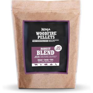 Ninja XSKOP2RL Woodfire Pellets, All Purpose Blend 2-lb Bag, up to 20 Cooking Sessions, 100% Real Wood Pellets, Only Compatible with Ninja Woodfire Grills & Ovens, All Purpose Blend(Robust Blend)