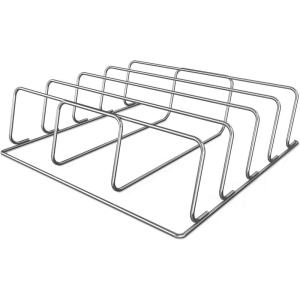 Ninja XSKRACKXL Woodfire Rib Rack, Compatible with OG800 and OG900 Series, Smokes 4 Full Racks of Ribs, Elevates Ribs for All-Around Airflow, Even Bark, Steel, Silver(holds up to 4 full racks of ribs)
