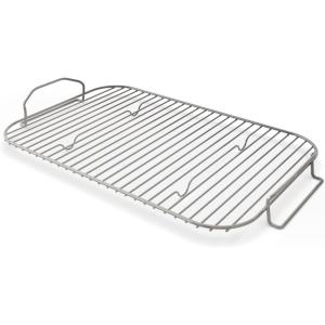 Ninja XSKRSTRKXL Woodfire Roast & Smoke Rack, Compatible with OG800 and OG900 Series, Elevates Food for All-Around Charring and Smoke Absorption, Increased Airflow, Steel Smoking Rack, Silver(16.93” x 9.92”)