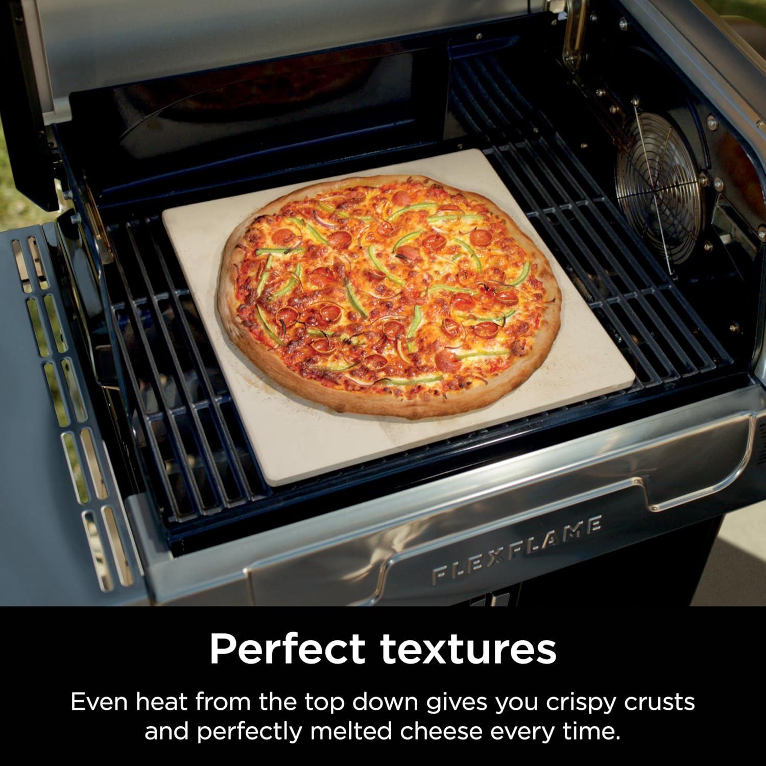 imageNinja FlexFlame Upgrades 16 Artisan Pizza Stone Durable Cordierite Stone 5Minute Pizzas Homemade Artisan Pizza Bread Calzones ampamp More HeatSafe up to 600F XL Surface XSKPGPIZASTN