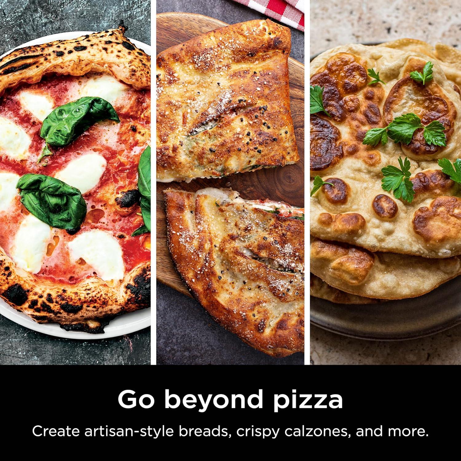 imageNinja FlexFlame Upgrades 16 Artisan Pizza Stone Durable Cordierite Stone 5Minute Pizzas Homemade Artisan Pizza Bread Calzones ampamp More HeatSafe up to 600F XL Surface XSKPGPIZASTN