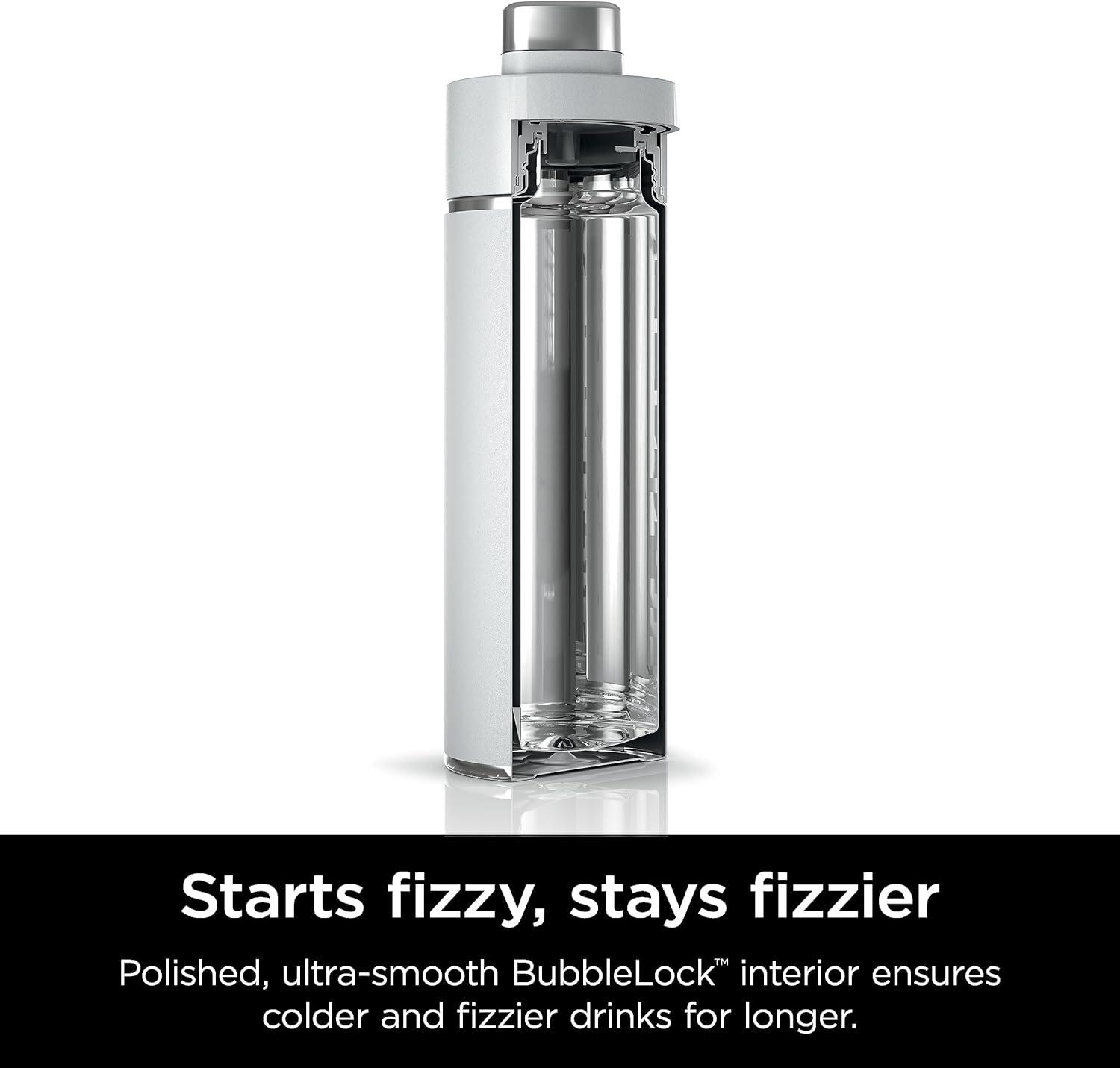 imageNinja Thirsti 18oz Travel Water Bottle For Carbonated Sparkling Drinks Colder and Fizzier Longer Leak Proof 24 Hrs Cold Dishwasher Safe Stainless Steel Insulated Tumbler Cloud White DW1801WHWhite