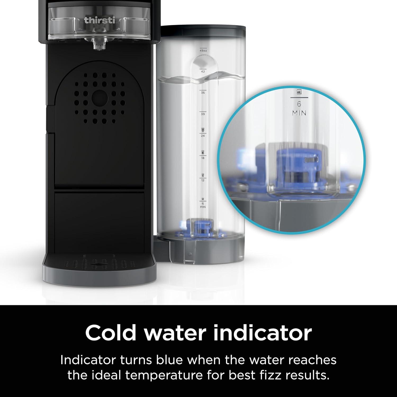 imageNinja WCX01WR Thirsti 48oz Removable Water Reservoir Black Only Compatible with the Thirsti Drink System WC1001 Clear