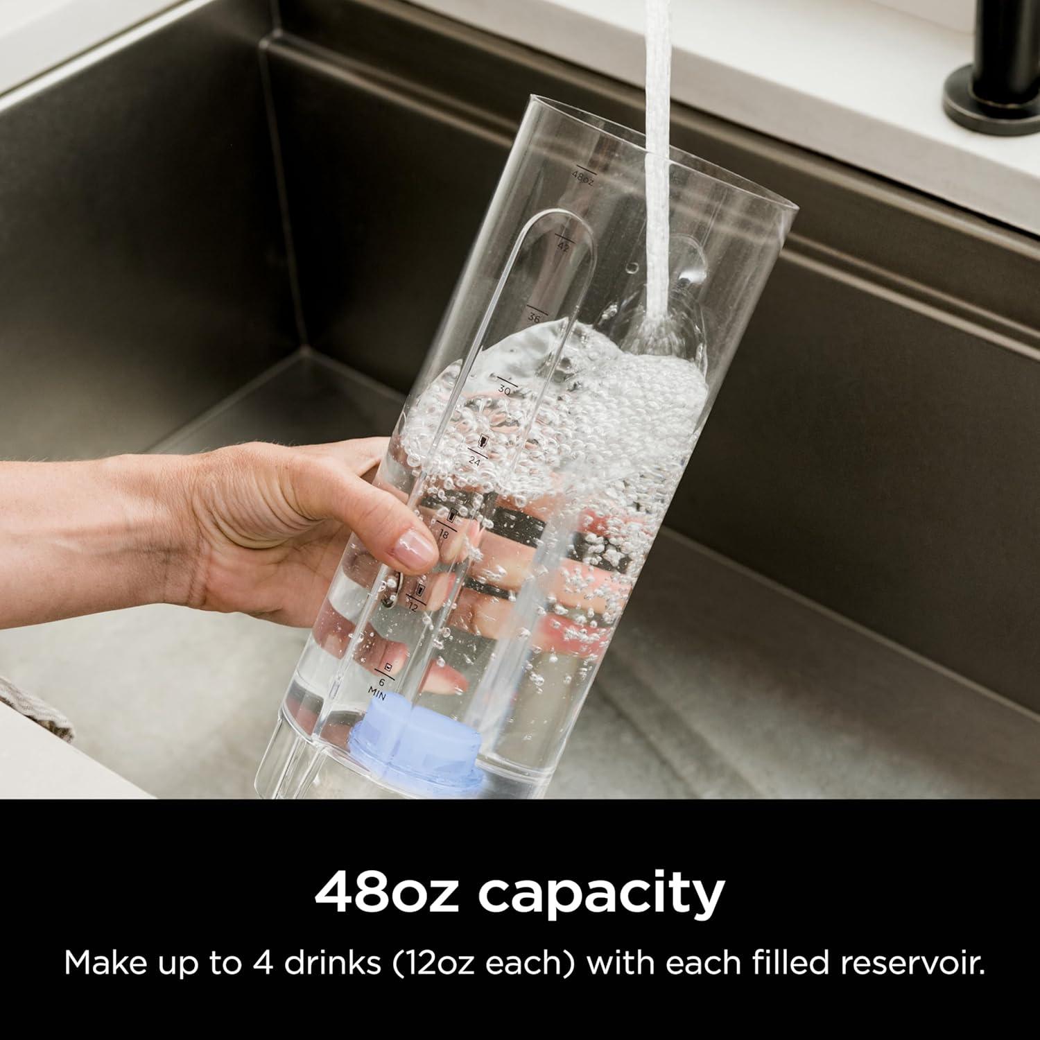 imageNinja WCX01WR Thirsti 48oz Removable Water Reservoir Black Only Compatible with the Thirsti Drink System WC1001 Clear