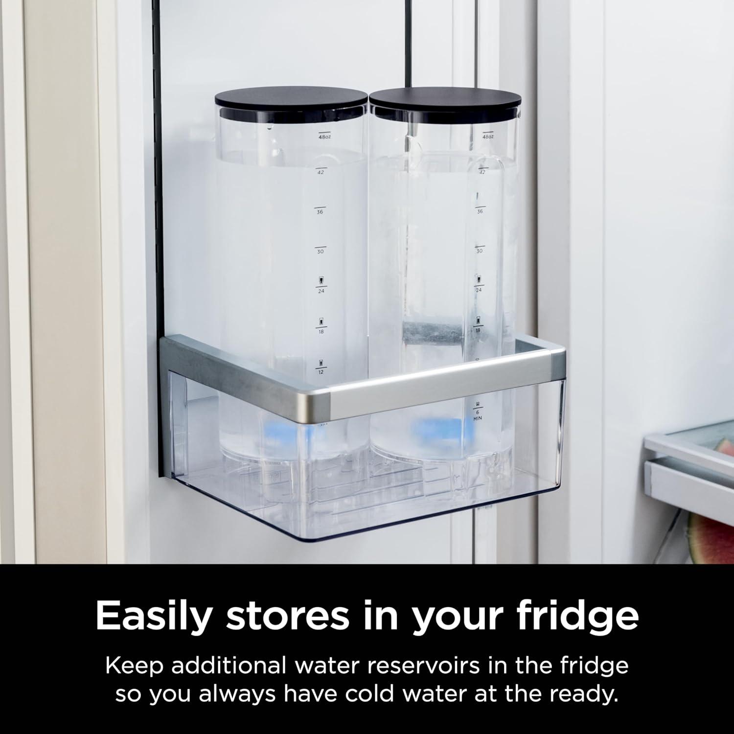 imageNinja WCX01WR Thirsti 48oz Removable Water Reservoir Black Only Compatible with the Thirsti Drink System WC1001 Clear