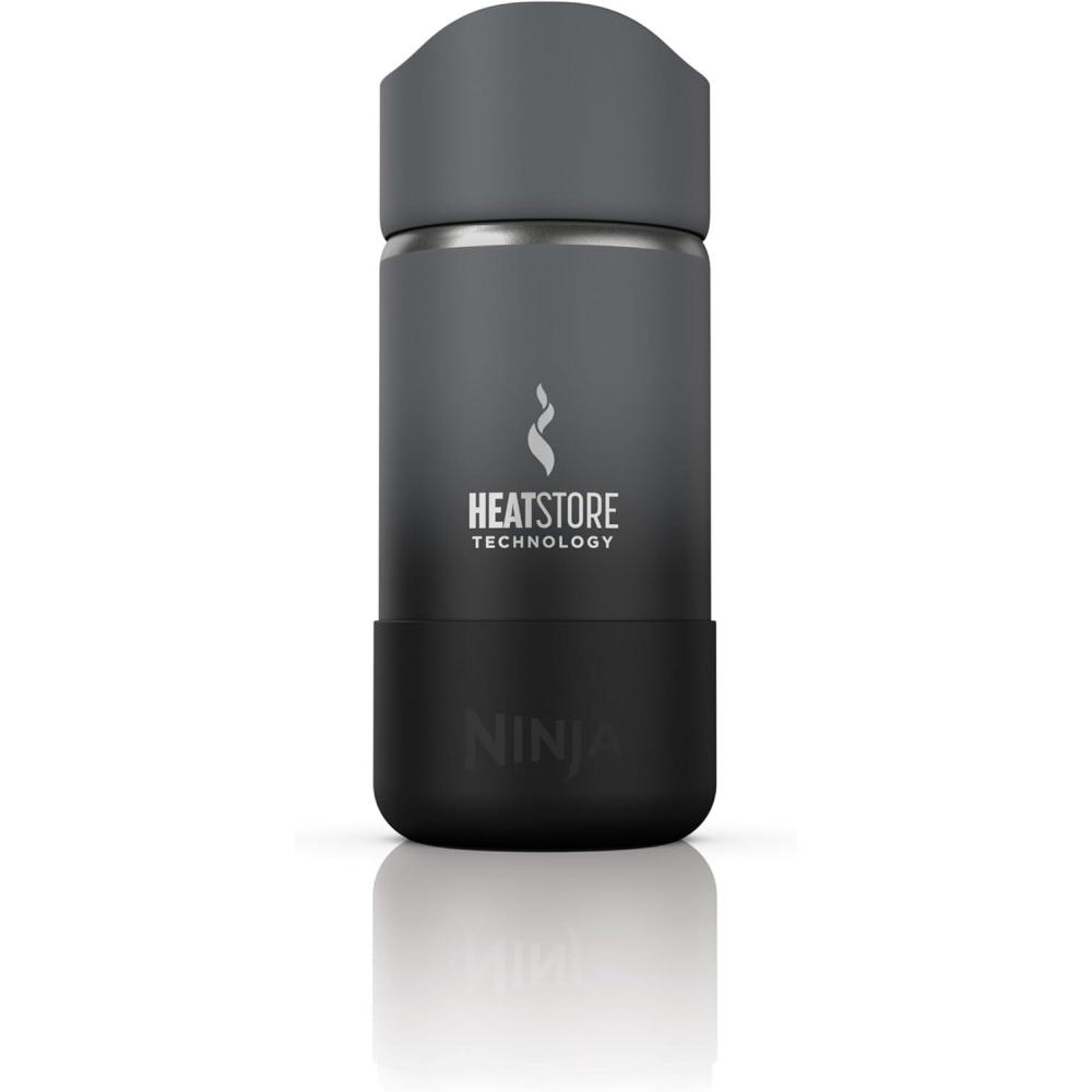 imageNinja Travel Mug Sip Perfect 16oz Brings Hot Drinks to Sippable Temperature in Minutes Stainless Steel Leak Proof Dishwasher Safe Metal Insulated Tumbler Onyx Black DW1603BKBlack