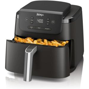 Ninja Air Fryer Pro 3-in-1 with 5 QT Capacity, Air Fry, Reheat, Dehydrate, Air Crisp Technology with 400F for hot, 120 Volts, Nonstick Basket & Crisper Plate, Black, AF140 (Renewed)