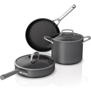 Ninja C35000W Foodi NeverStick Premium Hard-Anodized 5-Piece Cookware Set , Black(Premium)