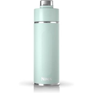 Ninja Thirsti 18oz Travel Water Bottle, For Carbonated Sparkling Drinks, Colder and Fizzier Longer, Leak Proof, 24 Hrs Cold, Dishwasher Safe, Stainless Steel Insulated Tumbler, Cloud White, DW1801WH(Mint)