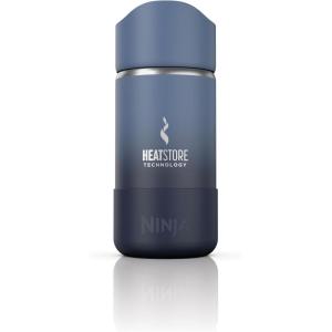 Ninja, Travel Mug, Sip Perfect 16oz, Brings Hot Drinks to Sippable Temperature in Minutes, Stainless Steel, Leak Proof, Dishwasher Safe, Metal Insulated Tumbler, Onyx Black, DW1603BK(Navy)