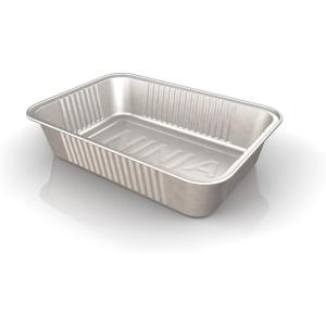 Ninja XSKTRYLRXL Woodfire Large Grease Tray Liners, Compatible with OG800 and OG900 Series, 5.91” X 8.66” X 1.97”, Pack of 10 Disposable Aluminum Foil Drip Pan, Silver