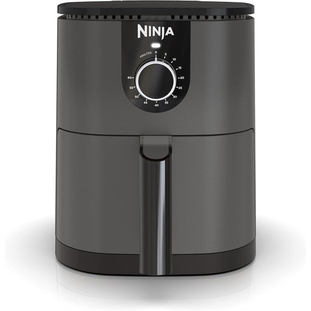 imageNinja AF080 Mini Air Fryer 2 Quarts Capacity Compact Nonstick with Quick Set Timer Grey