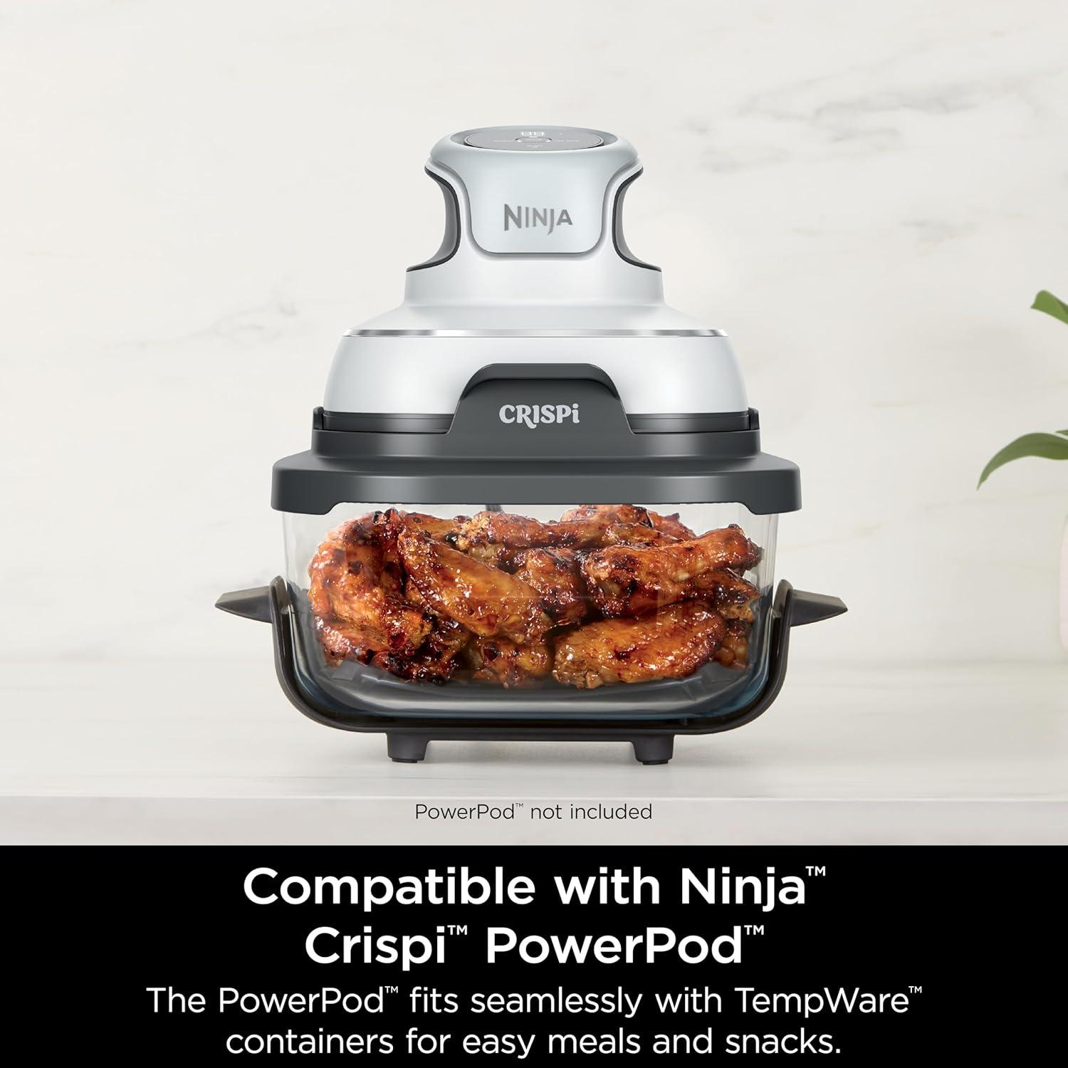 imageNinja 4QT CleanCrisp Glassware Container with Storage lid Compatible Crispi Portable Cooking System Microwave Freezer ampamp Dishwasher Safe PFAS ampamp PTFE Free Glass XSKSFN4QT4 QT