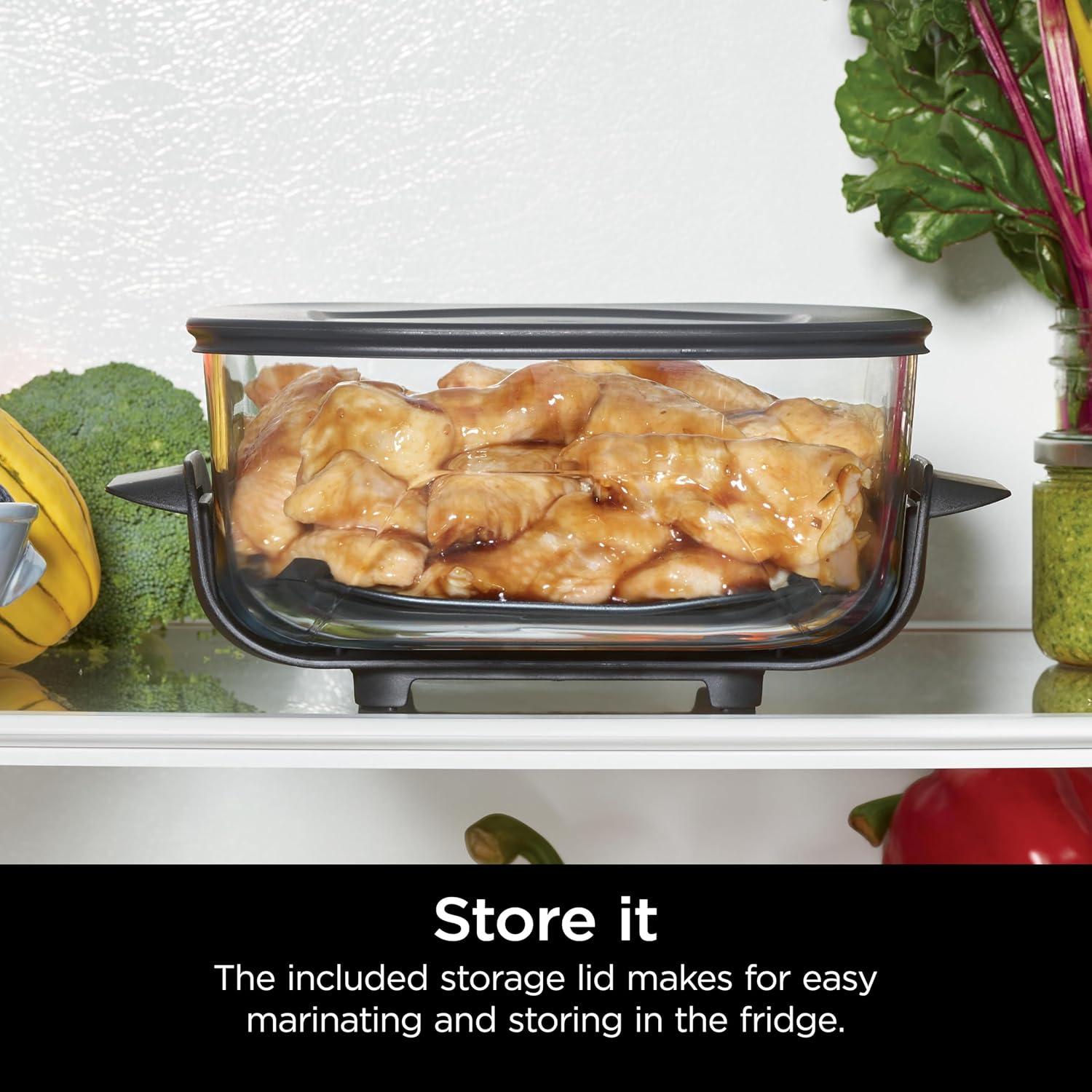 imageNinja 4QT CleanCrisp Glassware Container with Storage lid Compatible Crispi Portable Cooking System Microwave Freezer ampamp Dishwasher Safe PFAS ampamp PTFE Free Glass XSKSFN4QT4 QT