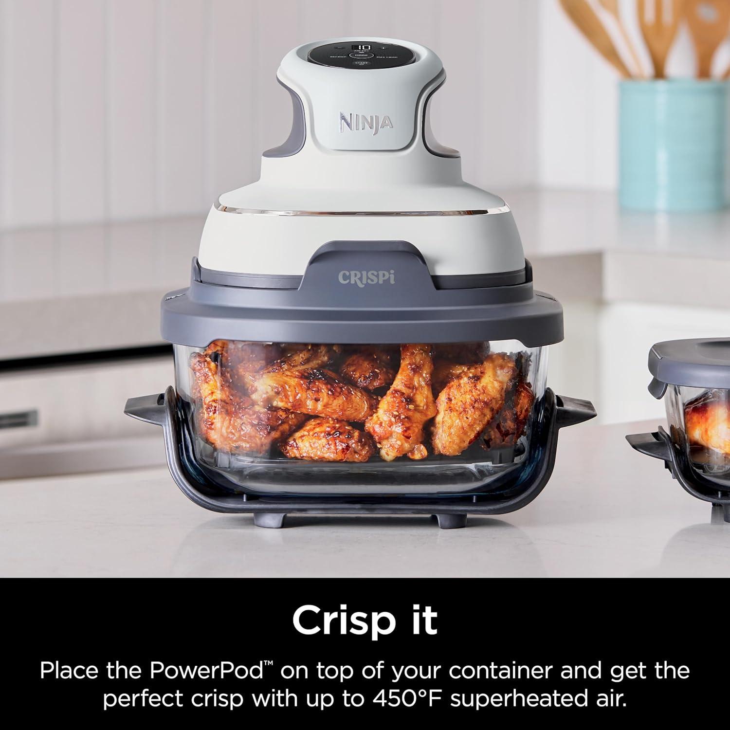 imageNinja 4QT CleanCrisp Glassware Container with Storage lid Compatible Crispi Portable Cooking System Microwave Freezer ampamp Dishwasher Safe PFAS ampamp PTFE Free Glass XSKSFN4QT4 QT