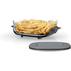 Ninja 2.5-QT CleanCrisp™ Glass Container with Storage lid, Compatible with Ninja Crispi Portable Cooking System, Microwave, Freezer & Dishwasher Safe, PFAS & PTFE Free Glass Cooking Surface, XSKSFNMED(2.5 QT)