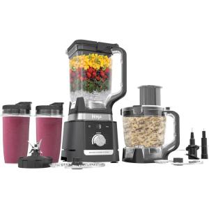 Ninja CO905KS Deluxe Kitchen System, 1600 WP Auto-IQ Base, 88-oz. Picther, 9-cup Deluxe Food Processor, (2) 24-oz. Single-Serve Cups