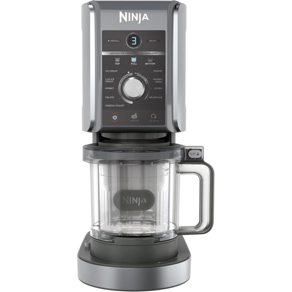 imageNinja CREAMi Deluxe 11 in 1 Ice Cream and Frozen Maker NC501EU Silver