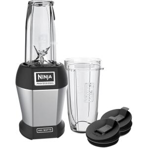 Ninja Nutri Pro Compact Personal Blender, with 18 Oz. and 24 Oz. To Go Cups, in a Black and Silver Finish