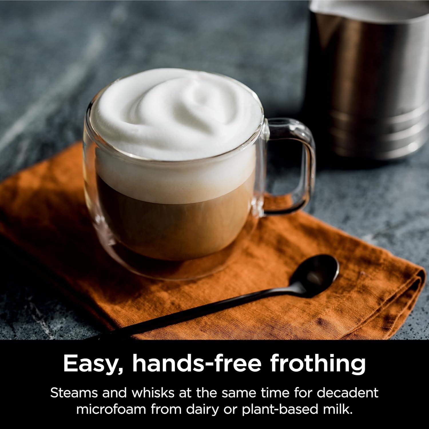 imageNinja Luxe Cafe Premier Series Espresso Machine Drip Coffee Rapid Cold Brew Integrated Grinder HandsFree Frother with Knock Box Water Filter Cleaning Tablets Descaler ES601AMZ