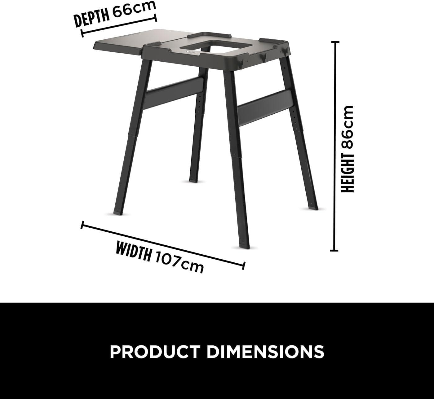 imageNinja Woodfire Adjustable Stand ampamp Side Table Electric Outdoor Oven ampamp BBQ Grill HeavyDuty Outdoor Cooking Table ampamp Pizza Oven 4718J800EUUK Black