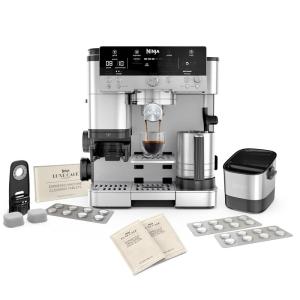 Ninja Luxe Cafe Premier Series, Espresso Machine, Drip Coffee, Rapid Cold Brew, Integrated Grinder, Hands-Free Frother, with Knock Box, Water Filter, Cleaning Tablets, Descaler, ES601AMZ