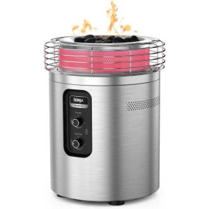 Ninja Fireside360 Outdoor Heater & Fire Pit with 3 Modes – Flame Only, Heat Only, Flame & Heat, Portable for Patio, Deck, Camping, Easy Control Flames and Heat, Push to Start Ignition, Black, OF101SL