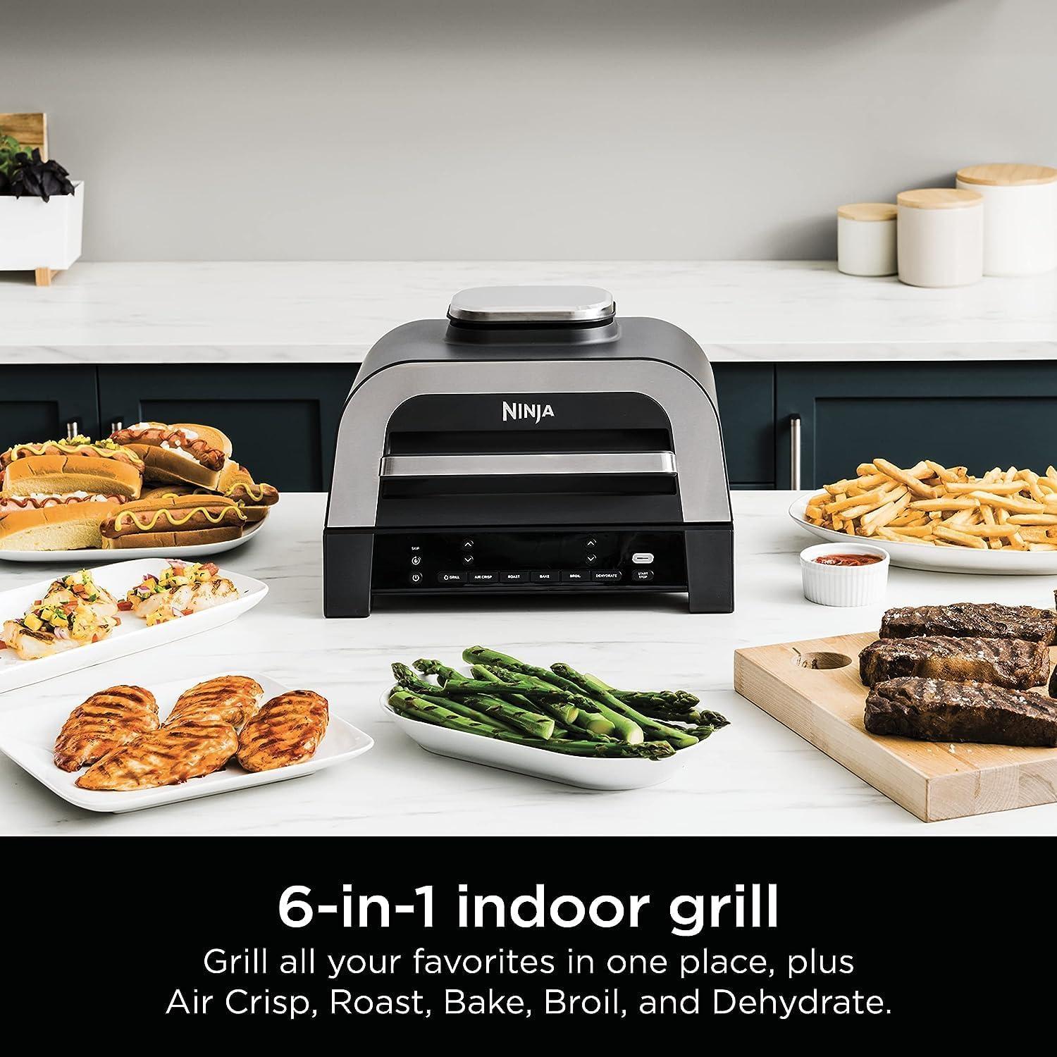 imageNinja DG551 Foodi Smart XL 6in1 Indoor Grill wSmart Cook System Renewed Bundle with 2 Year Enhanced Protection Pack