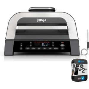 Ninja DG551 Foodi Smart XL 6-in-1 Indoor Grill w/Smart Cook System (Renewed) Bundle with 2 Year Enhanced Protection Pack