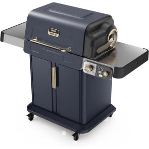 Ninja FlexFlame Grill and Smoker | Electric and Propane Grill, Roaster, BBQ Grill | 5-in-1 Cooking System | 3 Burner | Digital Control | Outdoor Cooking, Griddle, Pizza Maker | Blue | PG301BL