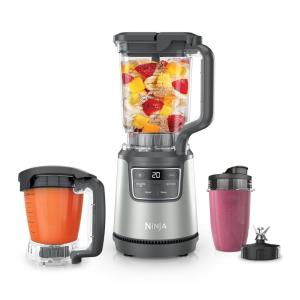 Ninja BlendPro Kitchen System | 72 oz* Full-Size Blender, 5-Cup Food Processor & 18 oz To-Go Cup | Total Crushing Tech, Presets for Smoothies, Ice Crush, Purees & Extracts | 1200 Watt | Beige | BO402