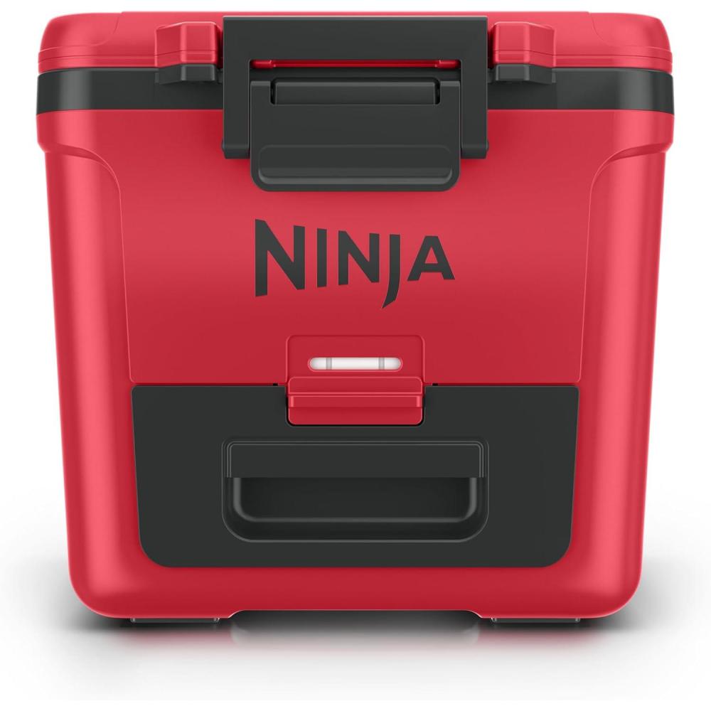 imageNinja FrostVault 42qt Wheeled Cooler with Cold Dry Zone  Integrated FridgeTemp Dry Storage Drawer  Premium HeavyDuty Insulated Cooler  Keeps Ice Cold for Days  Halocline Green  FB242TLTrue Red