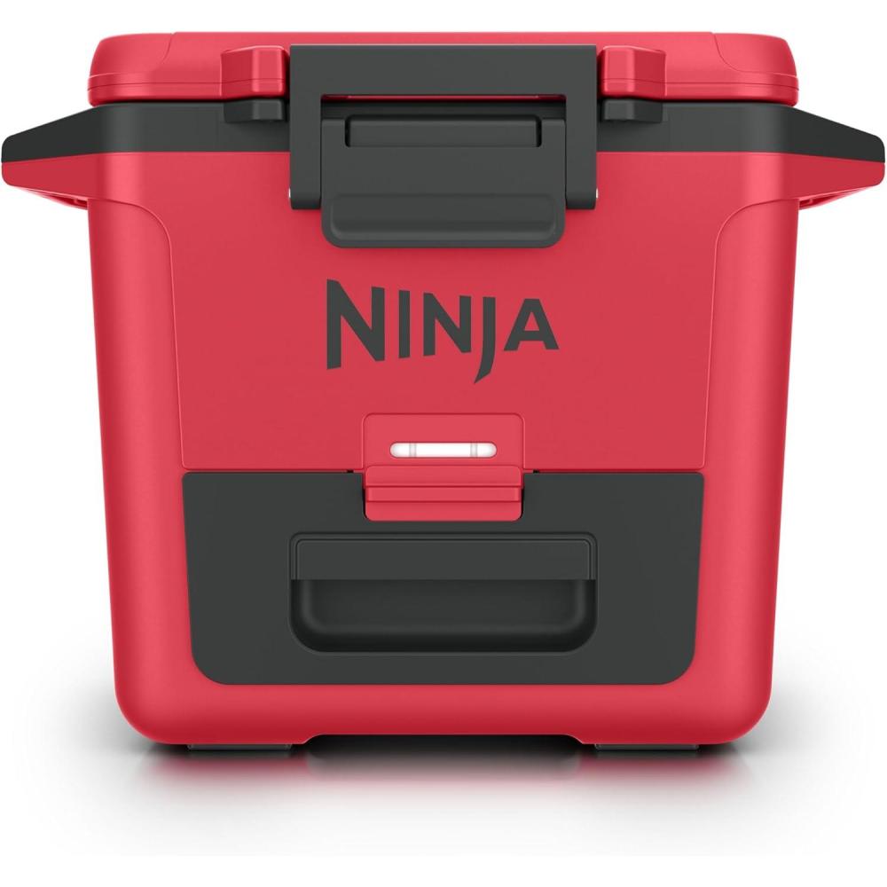 imageNinja FrostVault 50qt Hard Cooler with Dry Zone  Integrated FridgeTemp Dry Storage Drawer  Premium HeavyDuty Insulated Cooler  Keeps Ice Cold for Days  Strawberry Rhubarb  FB151BPTrue Red