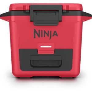 Ninja FrostVault 50qt Hard Cooler with Dry Zone | Integrated Fridge-Temp Dry Storage Drawer | Premium Heavy-Duty Insulated Cooler | Keeps Ice Cold for Days | Strawberry Rhubarb | FB151BP(True Red)
