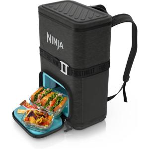 Ninja FrostVault Go Can Soft Cooler, 24/36 Can, Leak Proof, Built-In Cup Holder, 2 Ice Packs & Dry Storage Drawer, Polyester Insulation, Hiking, Camping, Picnic(Dark Grey)