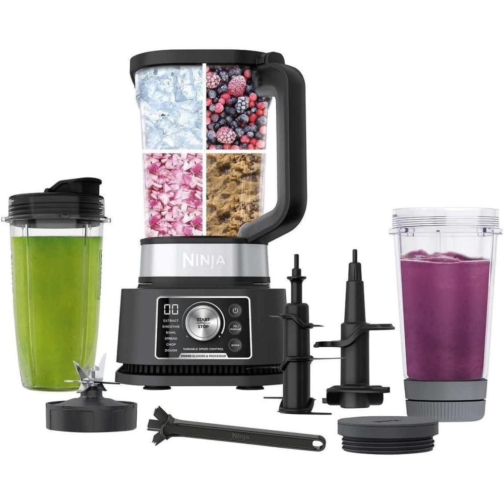 imageNinja CO351B Kitchen Nutri SS351 Foodi Power Pitcher System Smoothie Bowl Maker 4in1 Blender  Food Processor Single Serve Blender 1400WP smartTORQUE 6 AutoiQ Presets Renewed