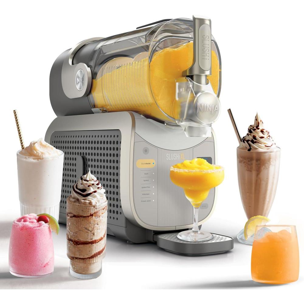 imageNinja SLUSHi XL Smart Frozen Drink Maker amp Slushi Machine  With SlushAssist Technology 128 oz Capacity  Sodas Margaritas Frappes Milkshakes amp More  Crema  FS601BR128oz Capacity