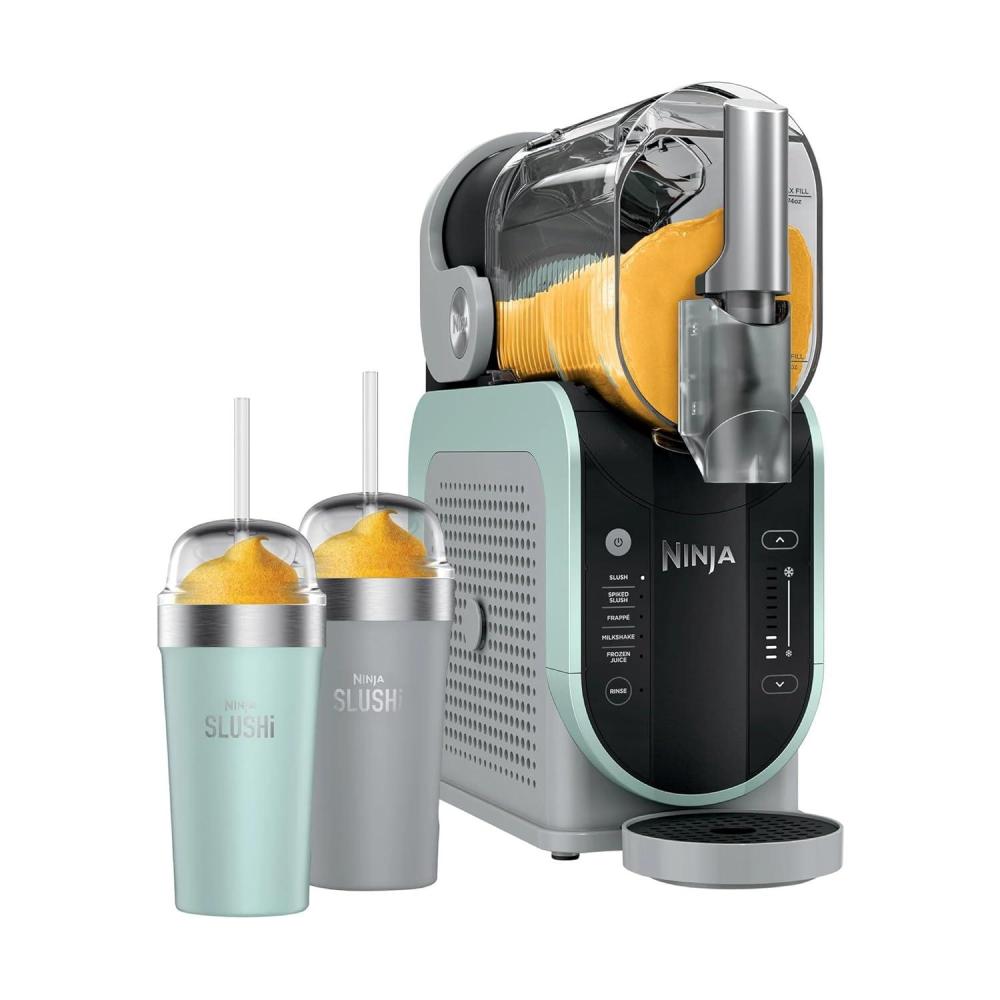 imageNinja SLUSHi with RapidChill Technology 96 oz Frozen Drink amp Slushie Machine 5 Programs Slush Spiked Slush Frappe Milkshake Frozen Juice FS305CO  Two 16oz Insulated Bubble Cups Renewed96 oz  5 Presets  2 Bubble Cups