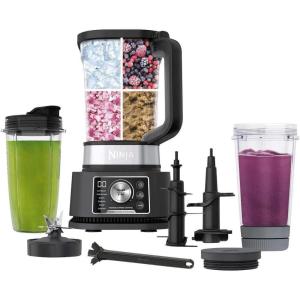 Ninja CO351B Kitchen Nutri SS351 Foodi Power Pitcher System, Smoothie Bowl Maker, 4in1 Blender + Food Processor, Single Serve Blender 1400WP smartTORQUE 6 Auto-iQ Presets (Renewed)